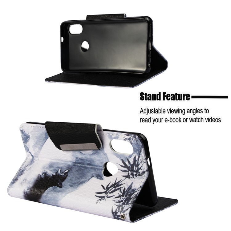 Pattern Printing Leather Magnetic Wallet Cell Phone Cover for Xiaomi Redmi Note 5 Pro (Dual Camera) / Redmi Note 5 (China) - Howling Animal-4