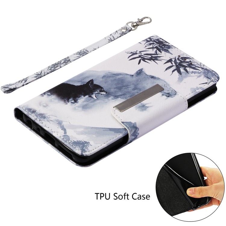 Pattern Printing Leather Magnetic Wallet Cell Phone Cover for Xiaomi Redmi Note 5 Pro (Dual Camera) / Redmi Note 5 (China) - Howling Animal-7