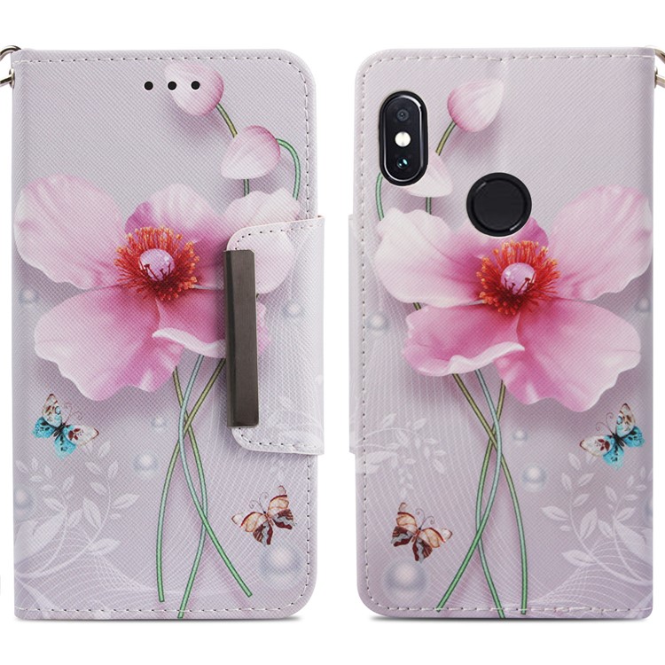 Pattern Printing PU Leather Protection Case Cover for Xiaomi Redmi Note 5 Pro (Dual Camera) / Redmi Note 5 (China) - Butterflies and Flowers-3