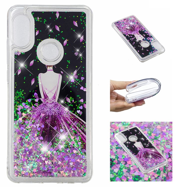 Pattern Printing Dynamic Quicksand TPU Case for Xiaomi Redmi Note 5 Pro (Dual Camera) / Redmi Note 5 (China) - Pretty Girl-1