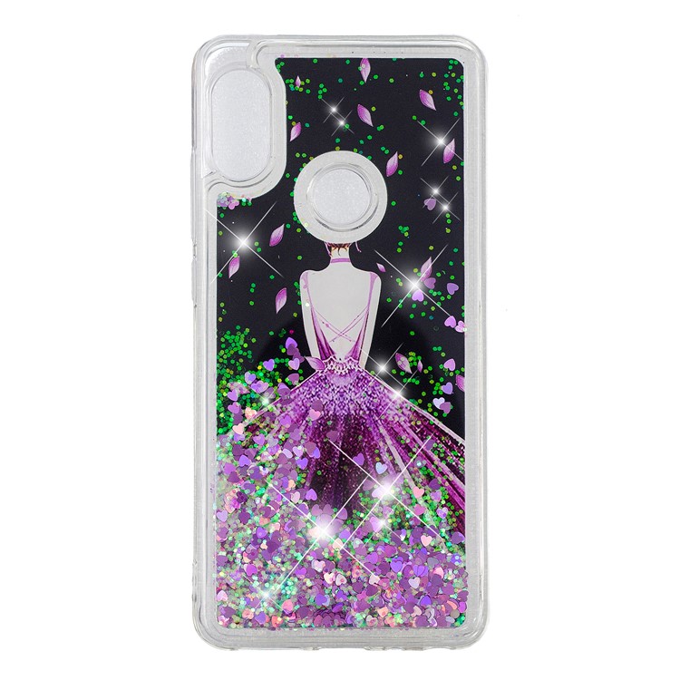 Pattern Printing Dynamic Quicksand TPU Case for Xiaomi Redmi Note 5 Pro (Dual Camera) / Redmi Note 5 (China) - Pretty Girl-2