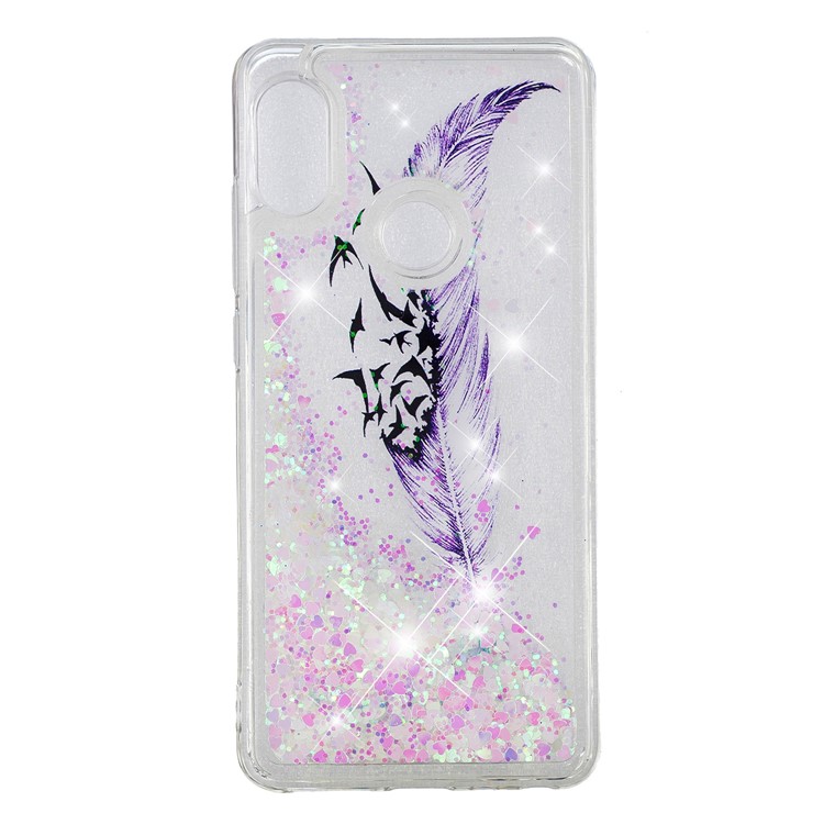 Pattern Printing Dynamic Quicksand TPU Cover for Xiaomi Redmi Note 5 Pro (Dual Camera) / Redmi Note 5 (China) - Feather and Birds-2