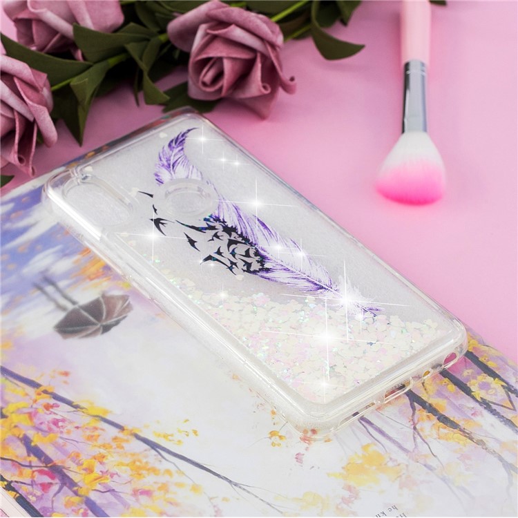 Pattern Printing Dynamic Quicksand TPU Cover for Xiaomi Redmi Note 5 Pro (Dual Camera) / Redmi Note 5 (China) - Feather and Birds-6