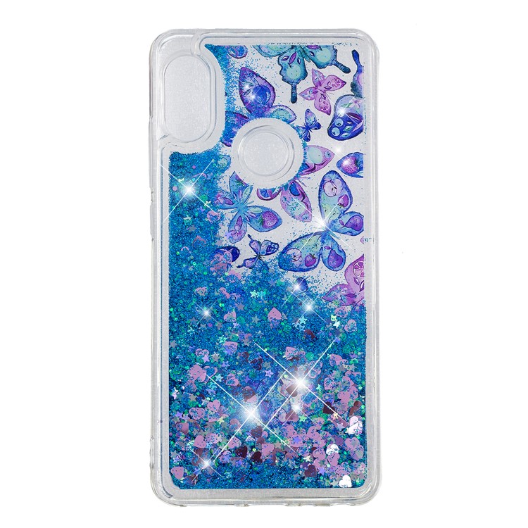 Pattern Printing Dynamic Quicksand TPU Shell for Xiaomi Redmi Note 5 Pro (Dual Camera) / Redmi Note 5 (China) - Butterflies-2