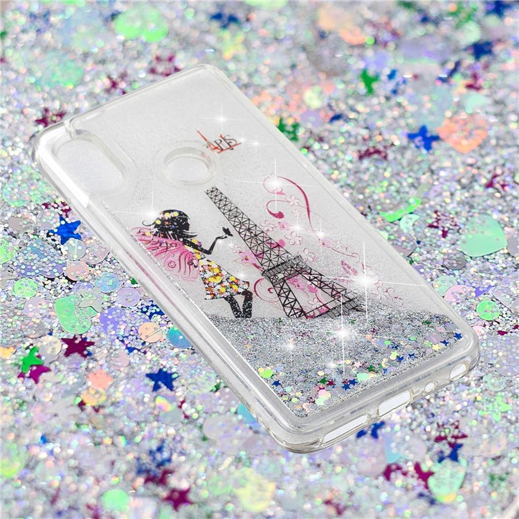 Pattern Printing Dynamic Quicksand TPU Mobile Cover for Xiaomi Redmi Note 5 Pro (Dual Camera) / Redmi Note 5 (China) - Eiffel Tower and Fairy-4