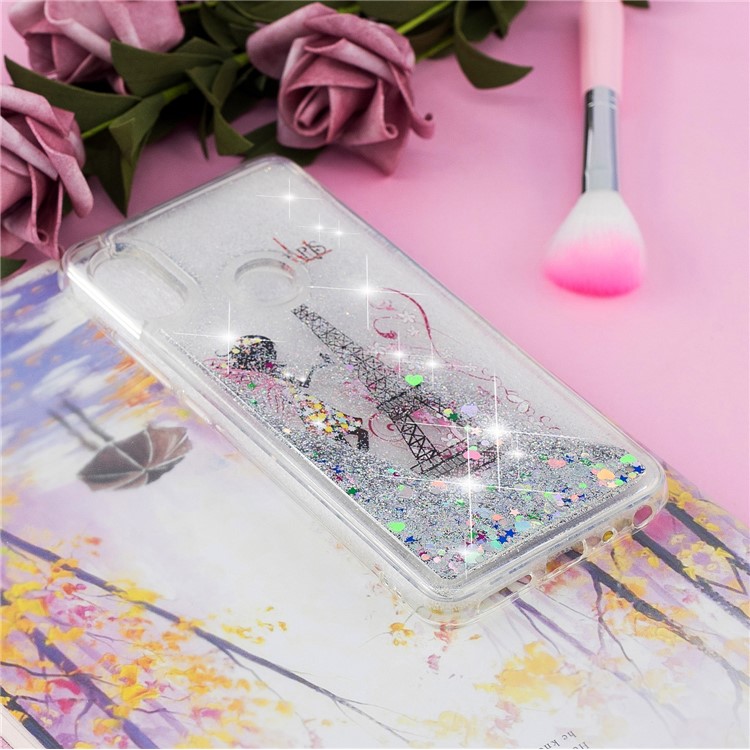 Pattern Printing Dynamic Quicksand TPU Mobile Cover for Xiaomi Redmi Note 5 Pro (Dual Camera) / Redmi Note 5 (China) - Eiffel Tower and Fairy-6