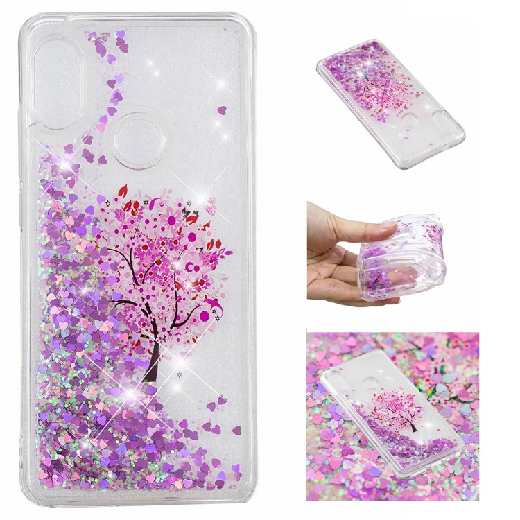 Pattern Printing Dynamic Quicksand TPU Mobile Shell for Xiaomi Redmi Note 5 Pro (Dual Camera) / Redmi Note 5 (China) - Flowered Tree-1