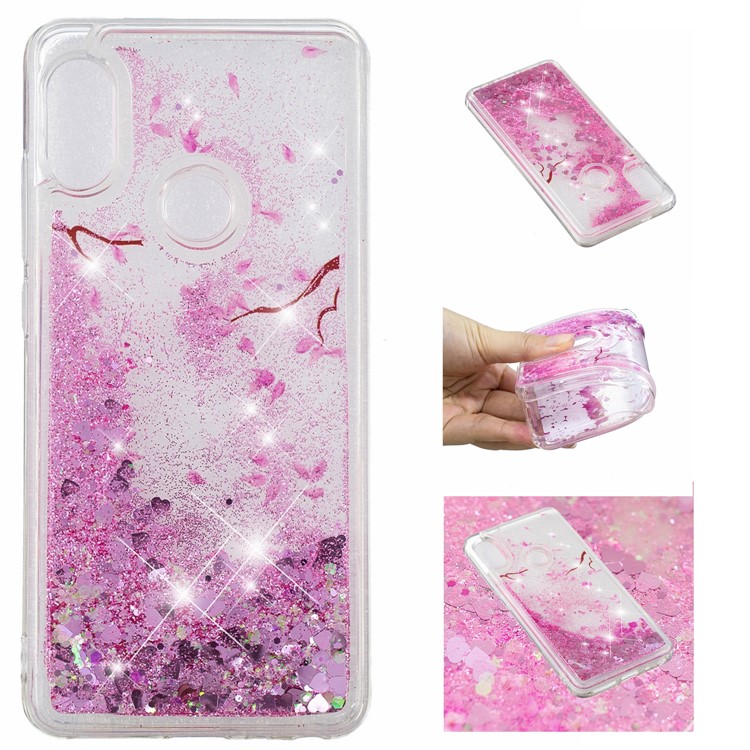 Pattern Printing Dynamic Quicksand TPU Back Case for Xiaomi Redmi Note 5 Pro (Dual Camera) / Redmi Note 5 (China) - Petals-1