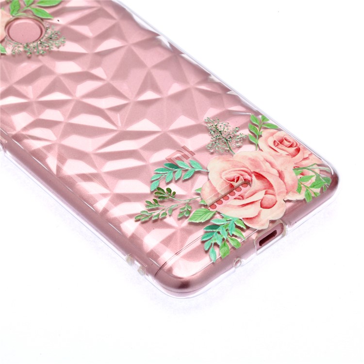 Embossed Pattern 3D Diamond Surface TPU Case for Xiaomi Redmi 6 (Dual Camera: 12MP+5MP) - Pink Flowers-6