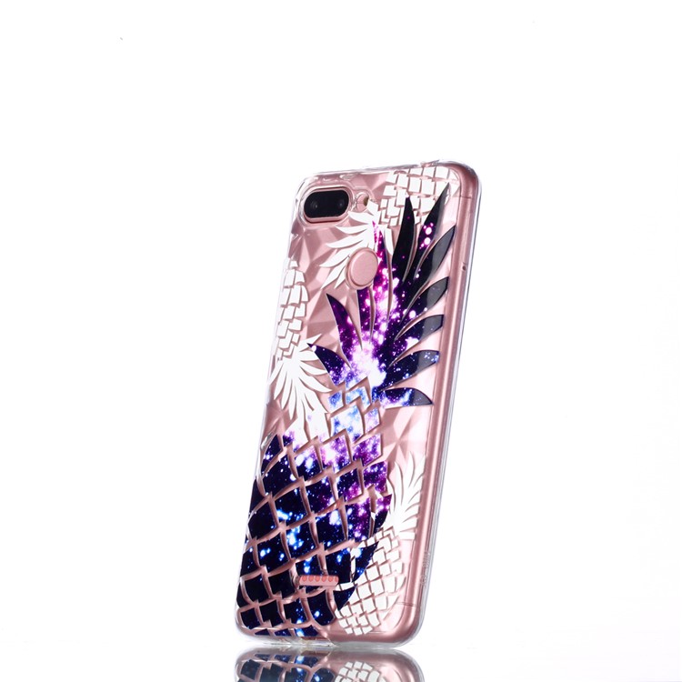 Embossed Pattern 3D Diamond Surface TPU Phone Casing for Xiaomi Redmi 6 (Dual Camera: 12MP+5MP) - Purple Pineapple-3