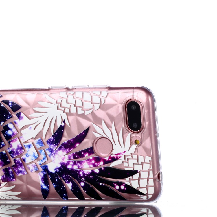 Embossed Pattern 3D Diamond Surface TPU Phone Casing for Xiaomi Redmi 6 (Dual Camera: 12MP+5MP) - Purple Pineapple-4