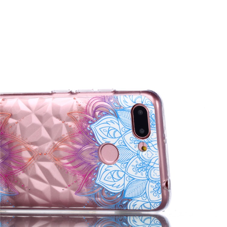Embossed Pattern 3D Diamond Surface TPU Mobile Casing for Xiaomi Redmi 6 (Dual Camera: 12MP+5MP) - Lotus-4