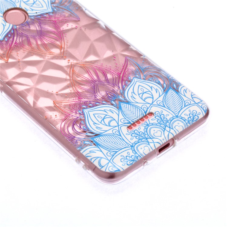 Embossed Pattern 3D Diamond Surface TPU Mobile Casing for Xiaomi Redmi 6 (Dual Camera: 12MP+5MP) - Lotus-6