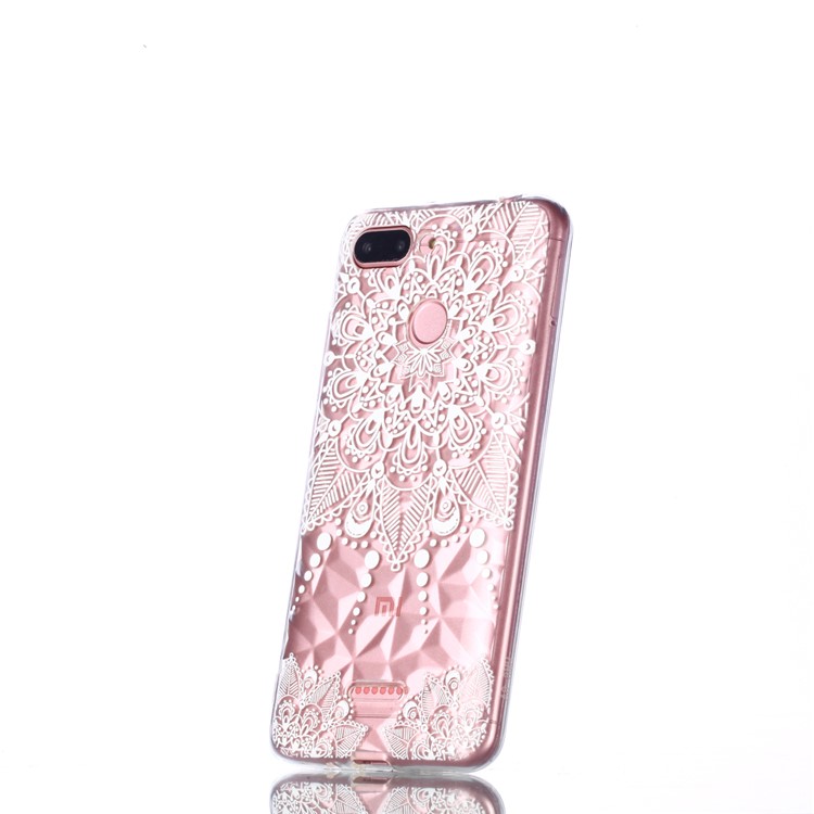 Embossed Pattern 3D Diamond Surface TPU Phone Shell for Xiaomi Redmi 6 (Dual Camera: 12MP+5MP) - Mandala-3