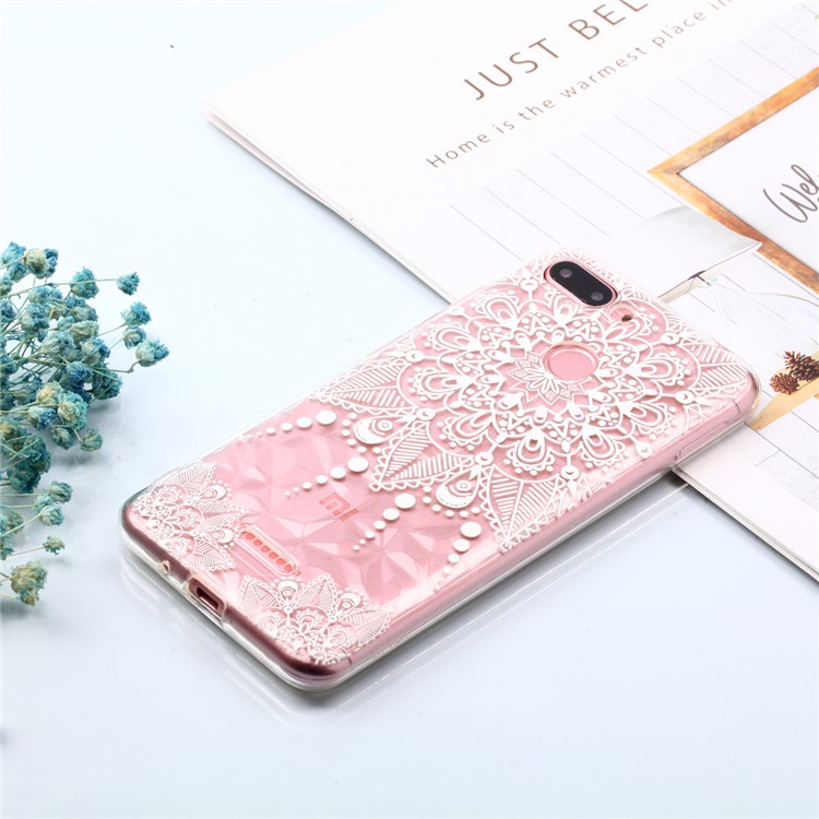 Embossed Pattern 3D Diamond Surface TPU Phone Shell for Xiaomi Redmi 6 (Dual Camera: 12MP+5MP) - Mandala-7