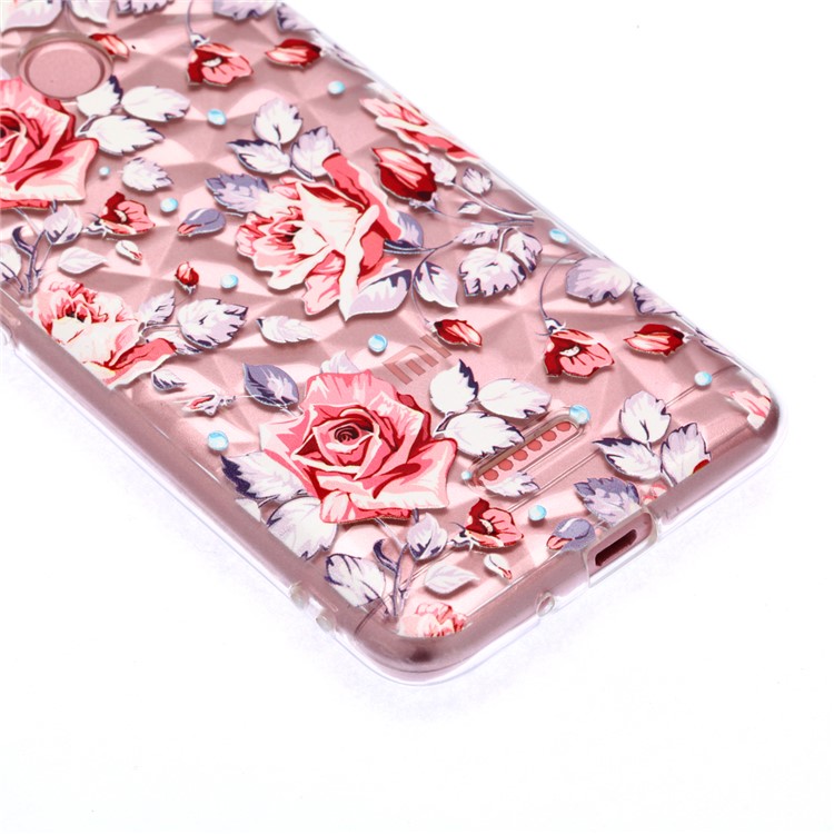 Embossed Pattern 3D Diamond Surface TPU Mobile Shell for Xiaomi Redmi 6 (Dual Camera: 12MP+5MP) - Red Flowers-6