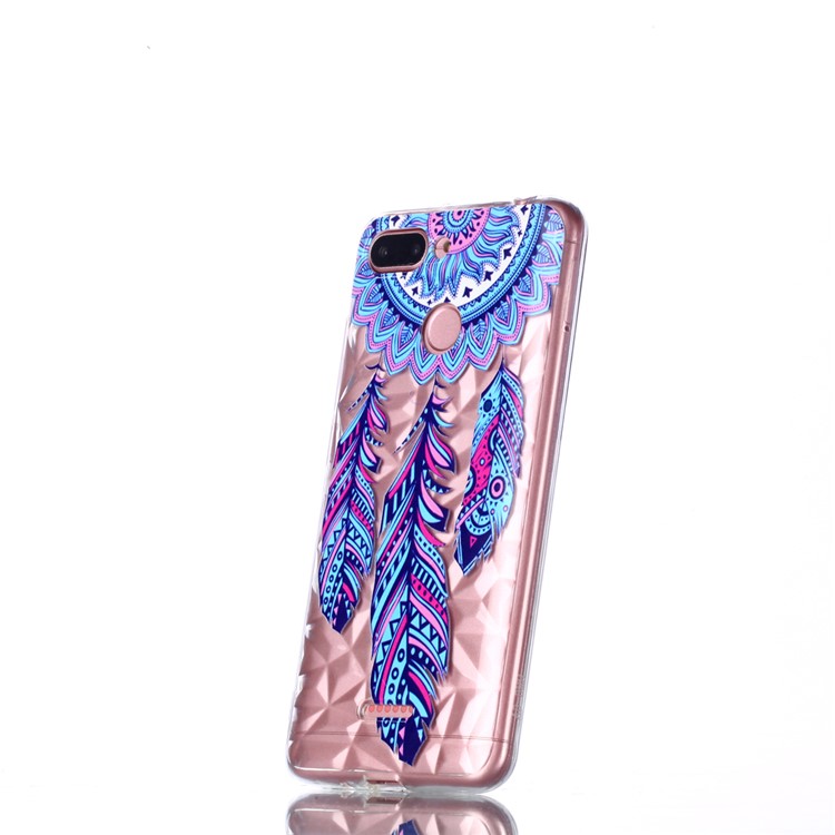 Embossed Pattern 3D Diamond Surface TPU Mobile Cover Case for Xiaomi Redmi 6 (Dual Camera: 12MP+5MP) - Dream Catcher-3
