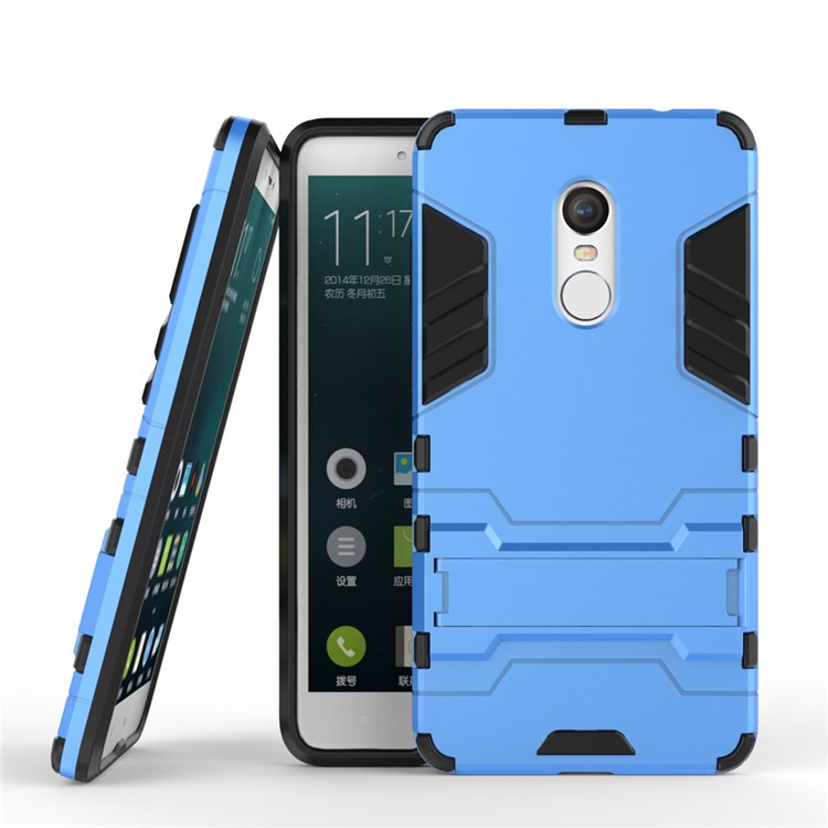 Solid PC + TPU Hybrid Protective Case with Kickstand for Xiaomi Redmi Note 4 - Baby Blue-2