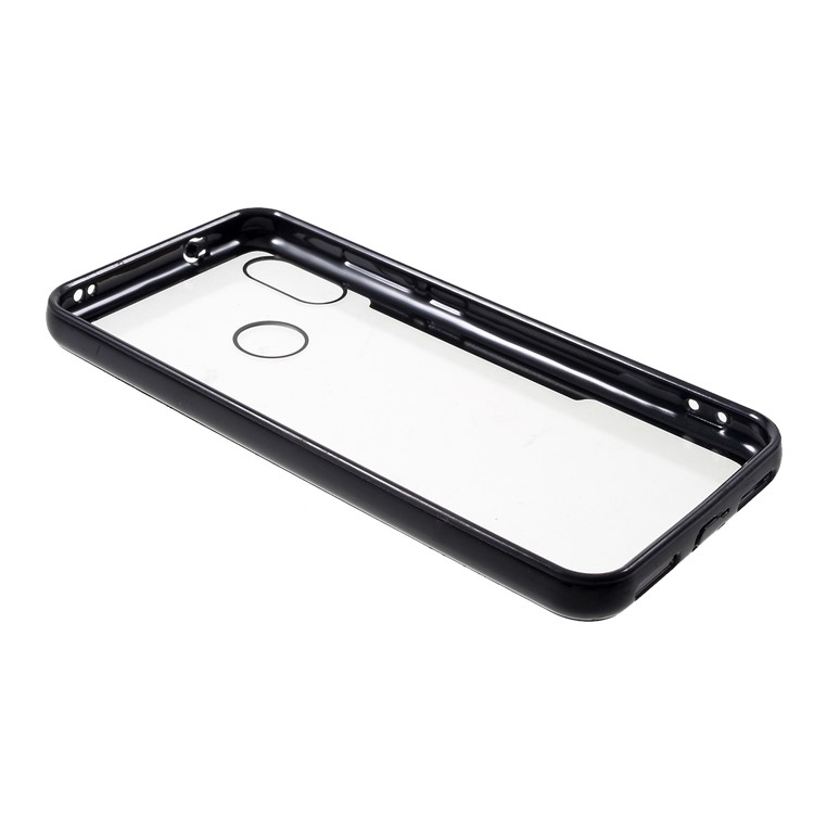 For Xiaomi Mi A2 Lite / Redmi 6 Pro (China) Silicone Frame + Transparent Acrylic Back Combo Casing - All Black-4