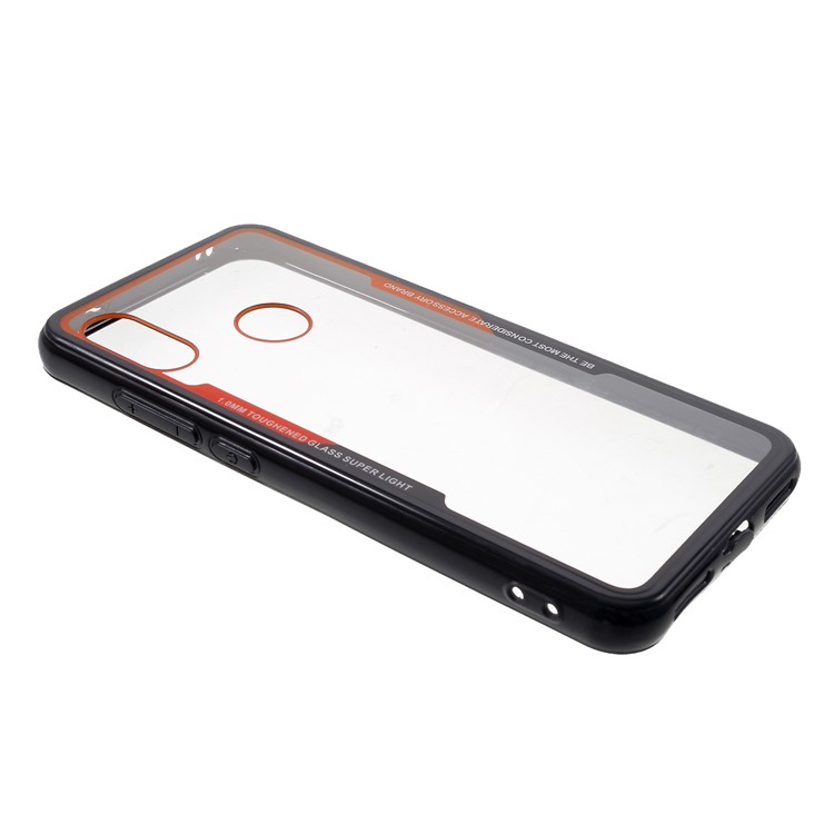 For Xiaomi Mi A2 Lite / Redmi 6 Pro (China) Silicone Frame + Transparent Acrylic Back Hybrid Back Accessory Case - Black / Red-2