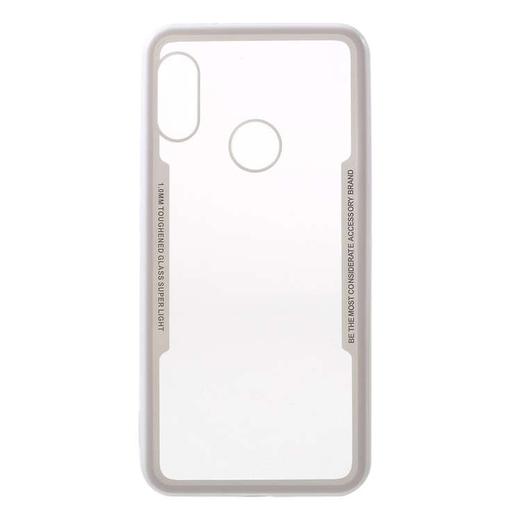 For Xiaomi Mi A2 Lite / Redmi 6 Pro (China) Silicone Frame + Transparent Acrylic Back Hybrid Protective Cover Shell - White-1