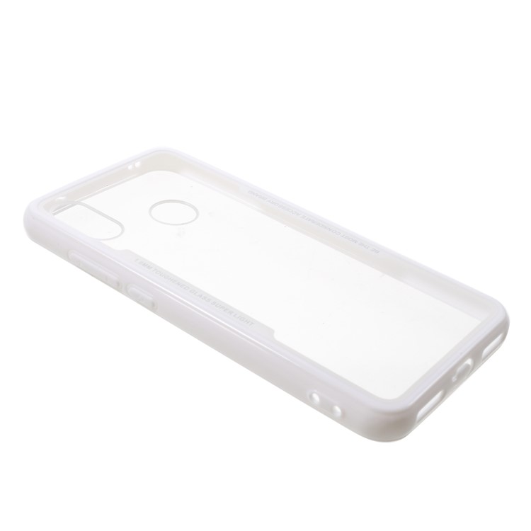 For Xiaomi Mi A2 Lite / Redmi 6 Pro (China) Silicone Frame + Transparent Acrylic Back Hybrid Protective Cover Shell - White-2