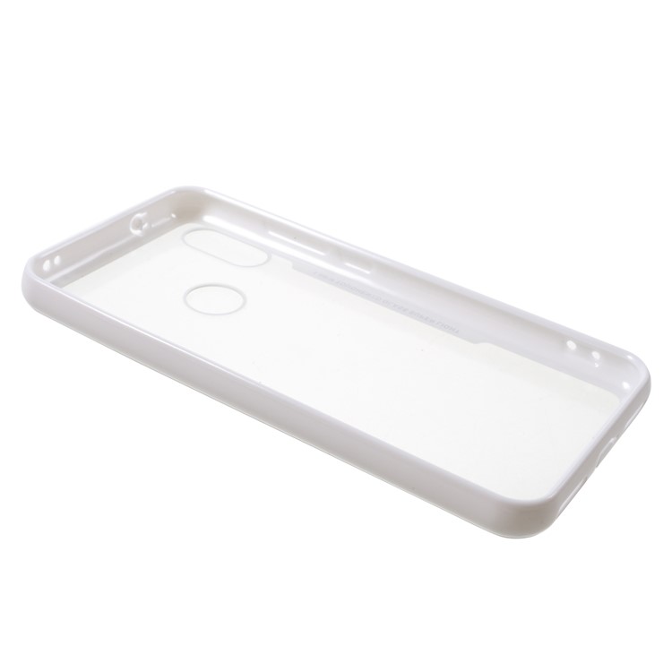 For Xiaomi Mi A2 Lite / Redmi 6 Pro (China) Silicone Frame + Transparent Acrylic Back Hybrid Protective Cover Shell - White-3