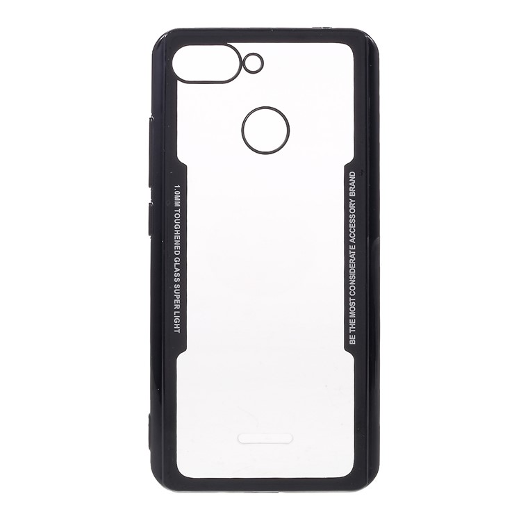 Para Xiaomi Redmi 6 (doble Cámara: 12MP + 5MP) Marco De Silicona + Estuche Móvil Híbrido De Acrílico Transparente Trasero - Negro-1