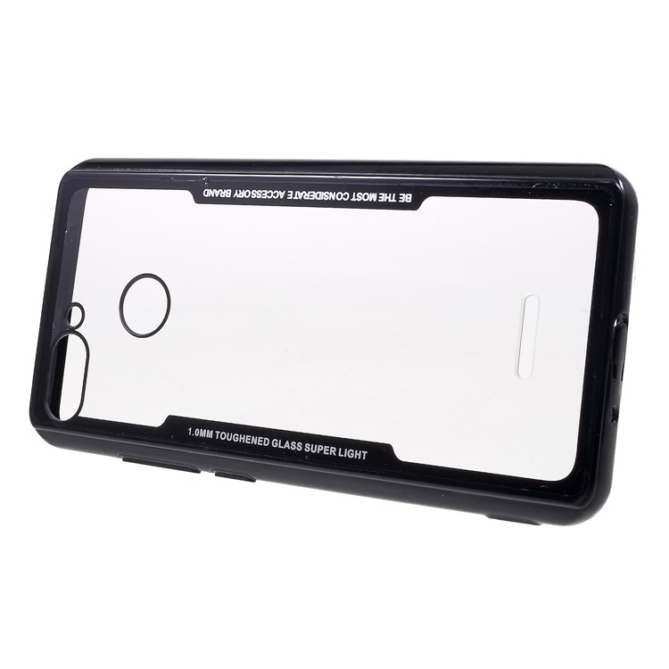 Para Xiaomi Redmi 6 (doble Cámara: 12MP + 5MP) Marco De Silicona + Estuche Móvil Híbrido De Acrílico Transparente Trasero - Negro-2