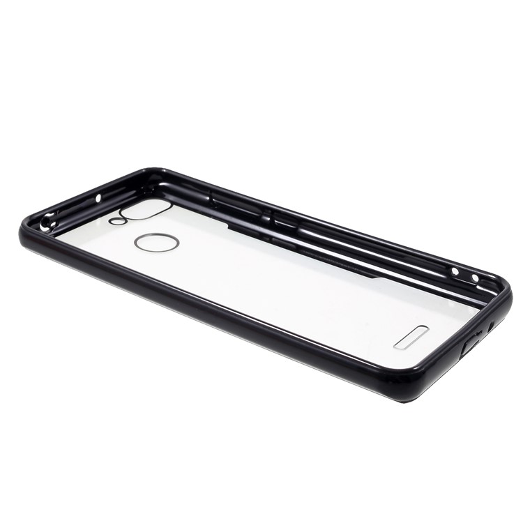 Para Xiaomi Redmi 6 (doble Cámara: 12MP + 5MP) Marco De Silicona + Estuche Móvil Híbrido De Acrílico Transparente Trasero - Negro-6