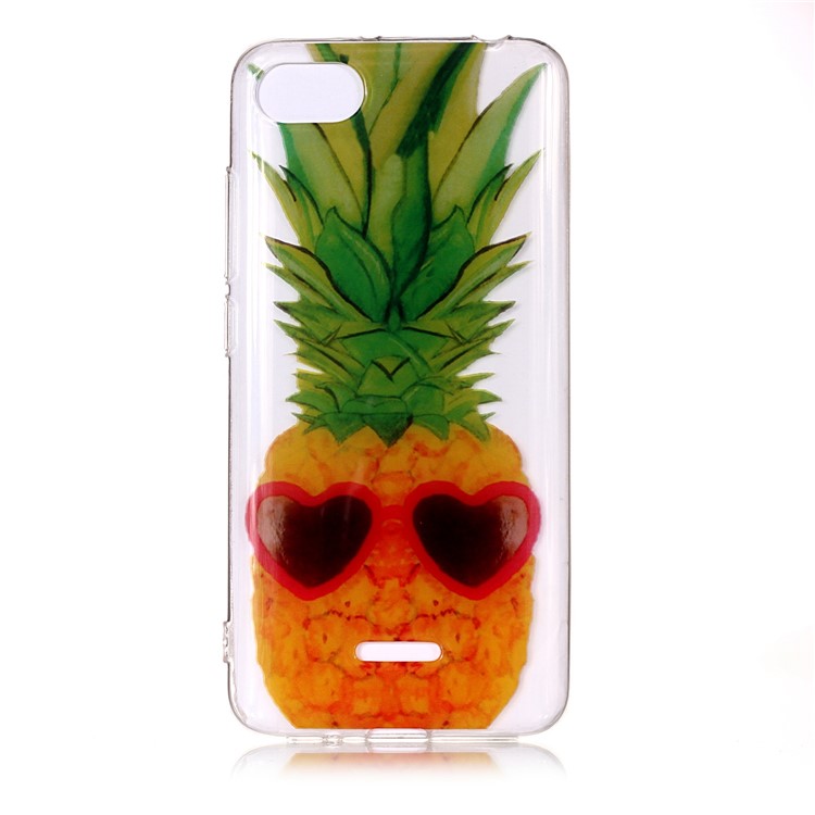 Pattern Printing IMD TPU Back Mobile Shell for Xiaomi Redmi 6A (Single 12MP Rear Camera) - Pineapple Pattern-1