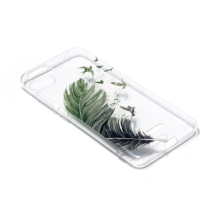 Pattern Printing IMD TPU Back Phone Casing for Xiaomi Redmi 6A (Single 12MP Rear Camera) - Feather Pattern-2