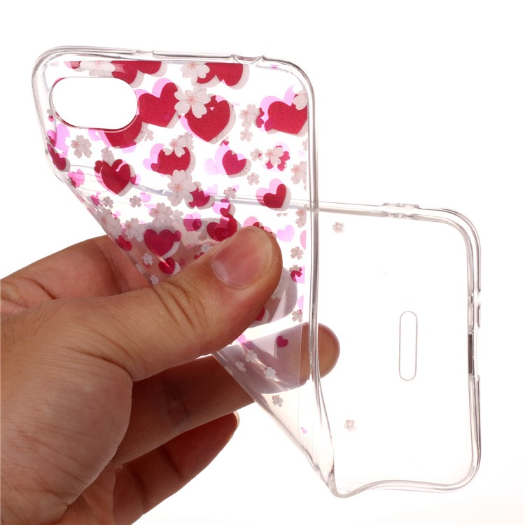 Pattern Printing IMD TPU Protection Cell Phone Case for Xiaomi Redmi 6A (Single 12MP Rear Camera) - Hearts Pattern-3