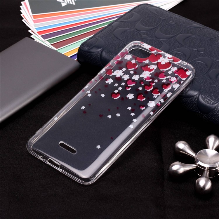 Pattern Printing IMD TPU Protection Cell Phone Case for Xiaomi Redmi 6A (Single 12MP Rear Camera) - Hearts Pattern-4