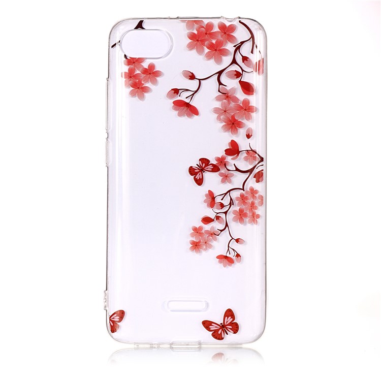 Pattern Printing IMD TPU Mobile Phone Cover for Xiaomi Redmi 6A (Single 12MP Rear Camera) - Flowers and Butterflies-1