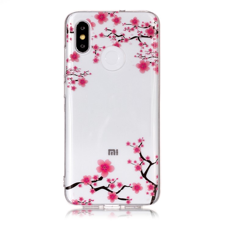Pattern Printing IMD TPU Soft Case for Xiaomi Mi 8 (6.21-inch) - Plum Blossom-1