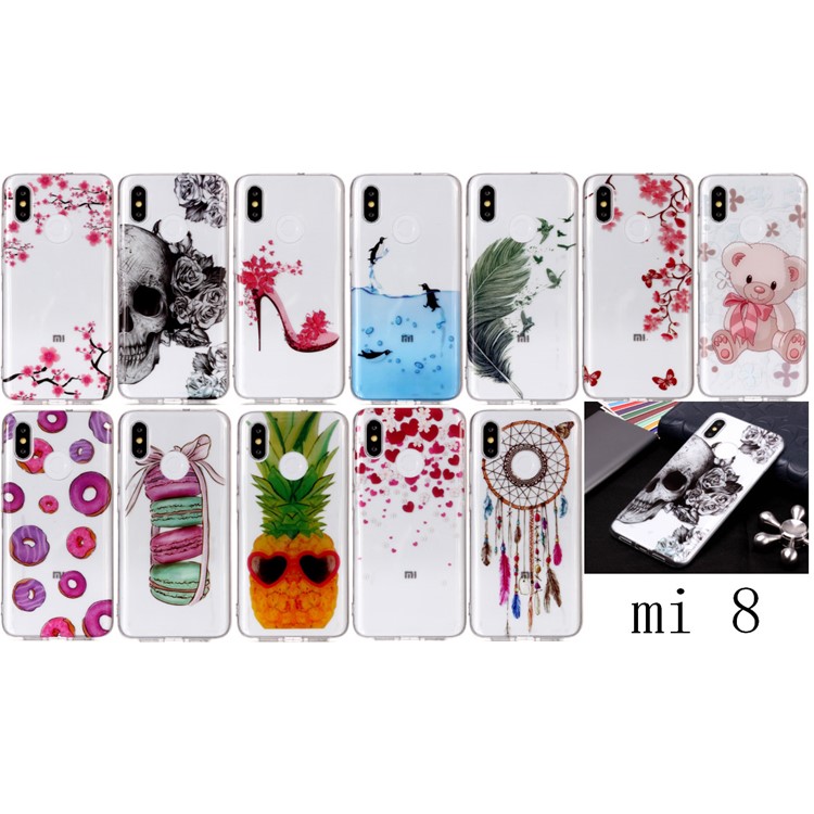 Pattern Printing IMD TPU Soft Case for Xiaomi Mi 8 (6.21-inch) - Plum Blossom-6