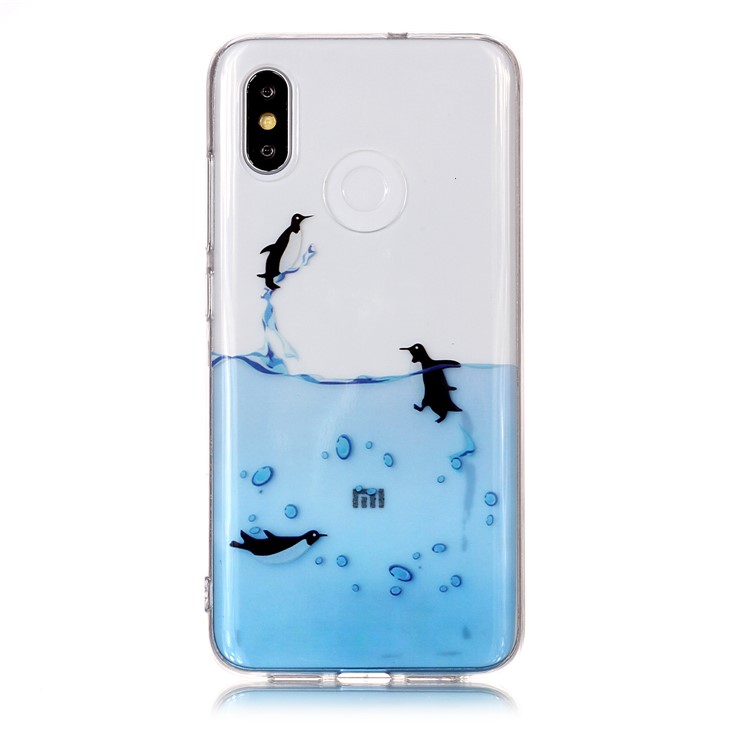 Pattern Printing IMD Flexible TPU Case for Xiaomi Mi 8 (6.21-inch) - Lovely Penguin-1