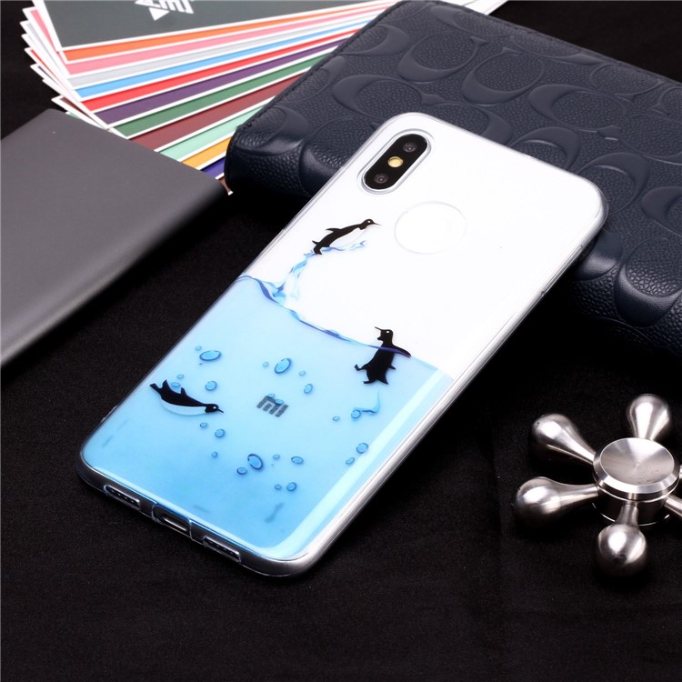 Pattern Printing IMD Flexible TPU Case for Xiaomi Mi 8 (6.21-inch) - Lovely Penguin-4