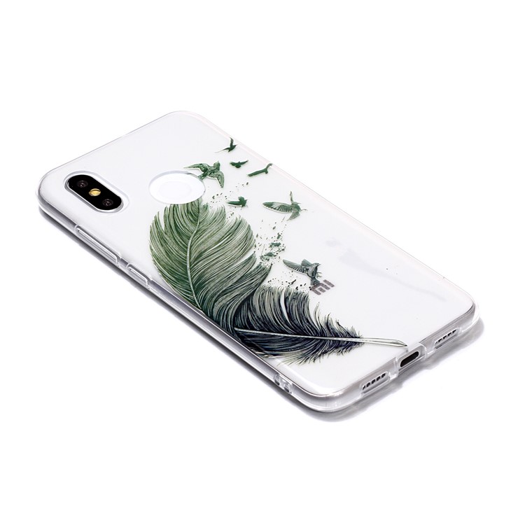 Pattern Printing IMD Flexible TPU Cover for Xiaomi Mi 8 (6.21-inch) - Feather Pattern-2