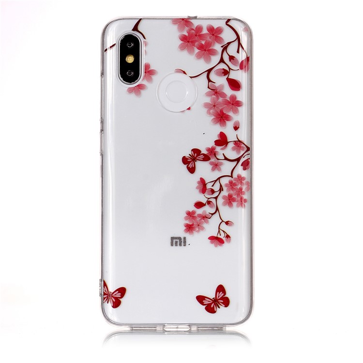 Pattern Printing IMD Flexible TPU Shell for Xiaomi Mi 8 (6.21-inch) - Flowers and Butterflies-1