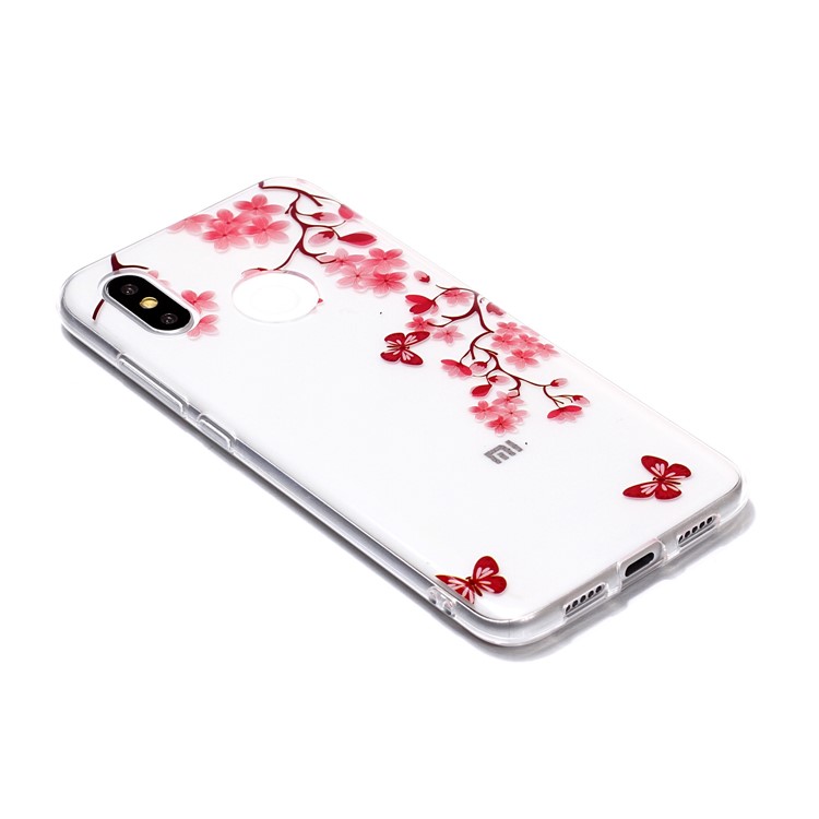 Pattern Printing IMD Flexible TPU Shell for Xiaomi Mi 8 (6.21-inch) - Flowers and Butterflies-2