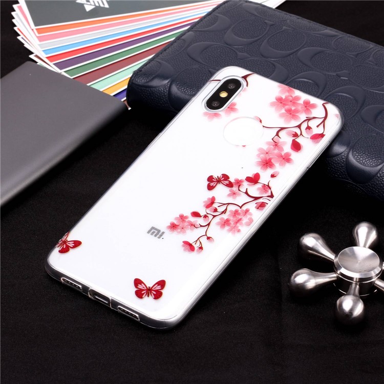 Pattern Printing IMD Flexible TPU Shell for Xiaomi Mi 8 (6.21-inch) - Flowers and Butterflies-4