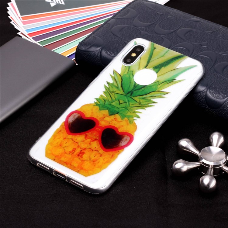 Pattern Printing IMD TPU Mobile Phone Shell for Xiaomi Mi 8 (6.21-inch) - Pineapple Pattern-4