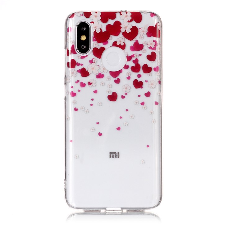 Pattern Printing IMD TPU Protection Back Case for Xiaomi Mi 8 (6.21-inch) - Hearts Pattern-1