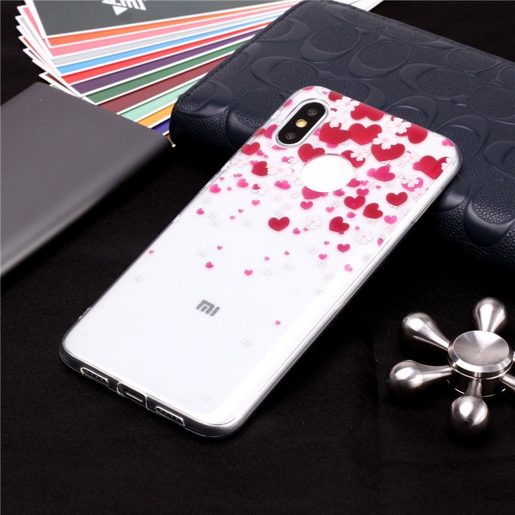 Pattern Printing IMD TPU Protection Back Case for Xiaomi Mi 8 (6.21-inch) - Hearts Pattern-4