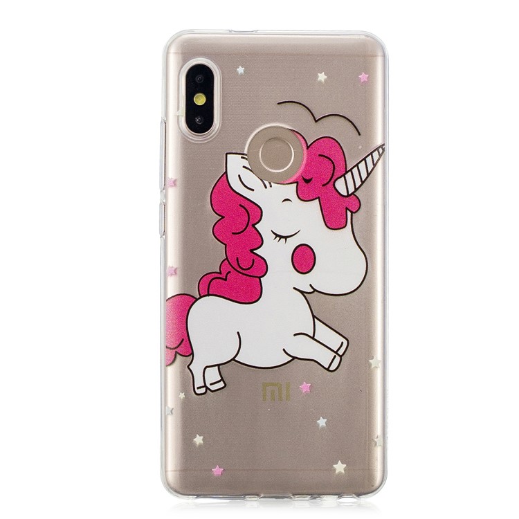 Embossment Patterned TPU Soft Back Case for Xiaomi Redmi Note 5 Pro (Dual Camera) / Redmi Note 5 (China) - Shy Unicorn-2