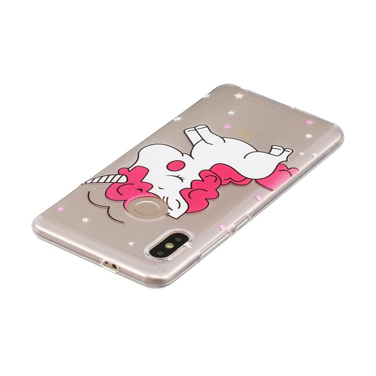 Embossment Patterned TPU Soft Back Case for Xiaomi Redmi Note 5 Pro (Dual Camera) / Redmi Note 5 (China) - Shy Unicorn-4