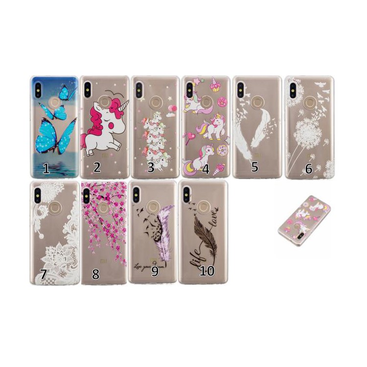 Embossment Patterned TPU Soft Back Case for Xiaomi Redmi Note 5 Pro (Dual Camera) / Redmi Note 5 (China) - Shy Unicorn-5