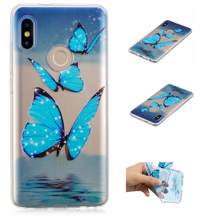 Embossment Patterned TPU Soft Back Cover for Xiaomi Redmi Note 5 Pro (Dual Camera) / Redmi Note 5 (China) - Butterfly-1